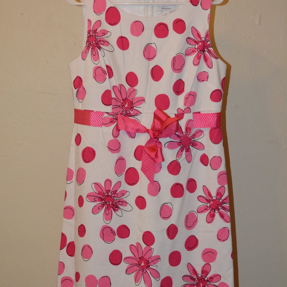 White and Pink floral shift dress